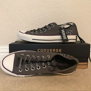 Charcoal/Purple Converse shoes